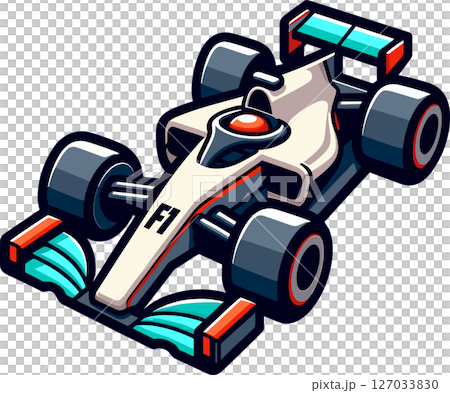 シンプルなF1カーのイラスト 127033830