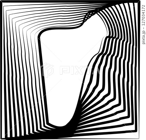 Square rotating blend line modern design, tech, digital, innovation, future 127034172