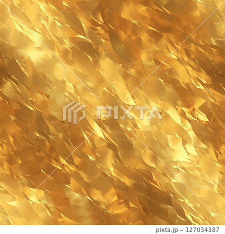 輝くクランプルゴールド：高級感のあるテクスチャ 127034387