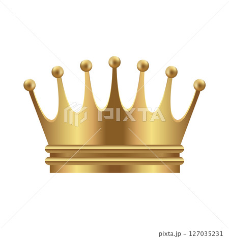 ゴールドメタリック / ランキング王冠 ベクターイラスト ゴールドメタリック / ランキング王冠 ベクターイラスト 127035231