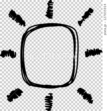 Sun drawing icon. Hand drawn set 127035914