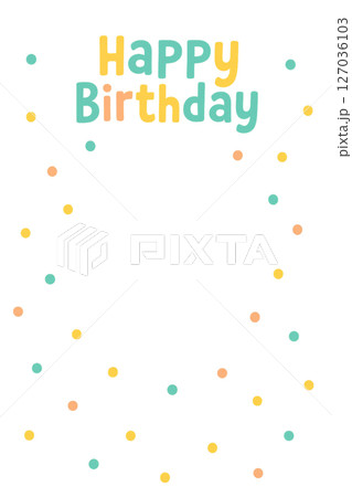 中央に写真が載せられるメッセージカード 127036103