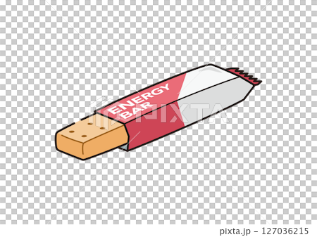 開封したエナジーバーのイラスト　プレーン 127036215