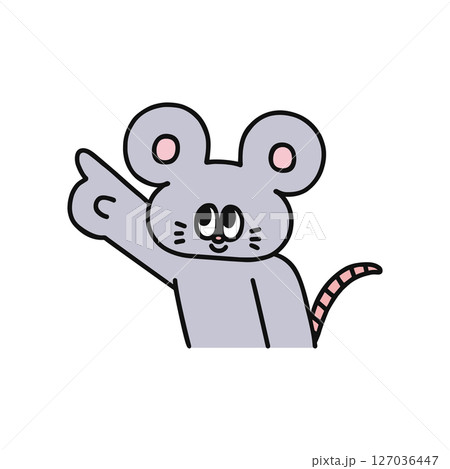 ネズミ　指差し 127036447