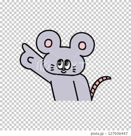 ネズミ　指差し 127036447
