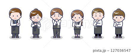 いろいろな人物セット_困惑_バーテンダー 127036547