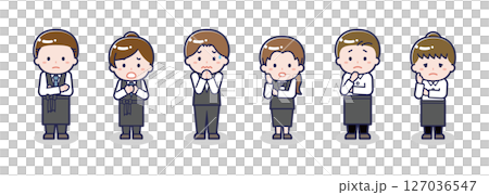 いろいろな人物セット_困惑_バーテンダー 127036547