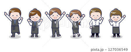 いろいろな人物セット_喜び_バーテンダー 127036549