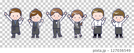 いろいろな人物セット_喜び_バーテンダー 127036549