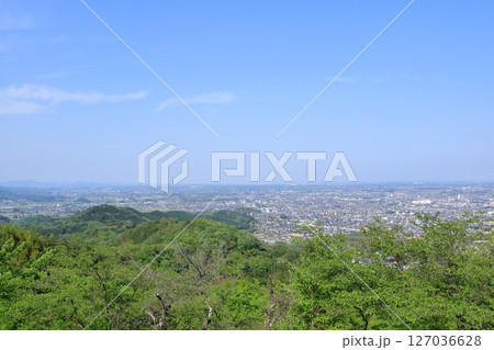 栃木県・栃木市・謙信平から眺める関東平野の景色 栃木県・栃木市・謙信平から眺める関東平野の景色 127036628