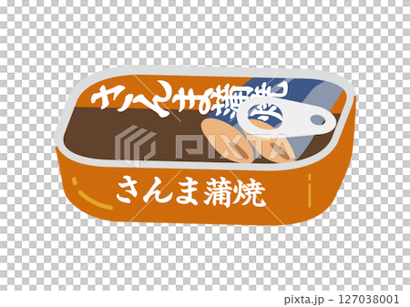 Illustration of a can of grilled saury 127038001