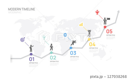 timeline Infographics arrow line symbol for world business 5 steps to success template. timeline Infographics arrow line symbol for world business 5 steps to success template. 127038268