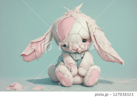 ボロボロのうさぎのぬいぐるみ 127038323