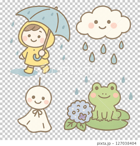 雨・梅雨のイラスト素材 雨・梅雨のイラスト素材 127038404