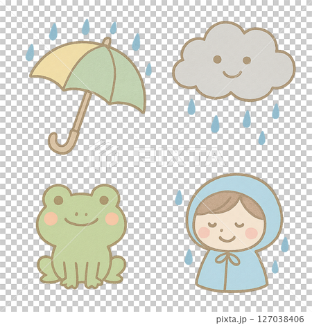 雨・梅雨のイラスト素材 127038406