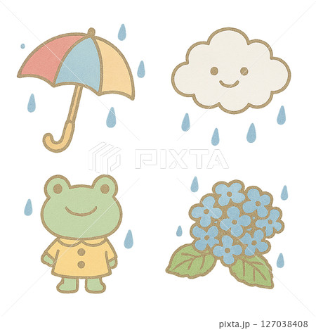 雨・梅雨のイラスト素材 127038408