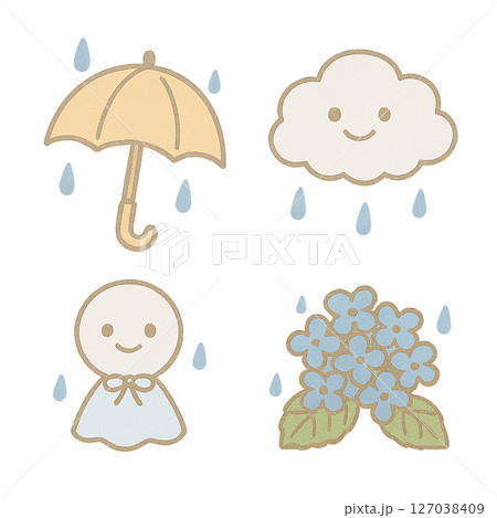 雨・梅雨のイラスト素材 127038409