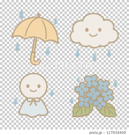 雨・梅雨のイラスト素材 127038409
