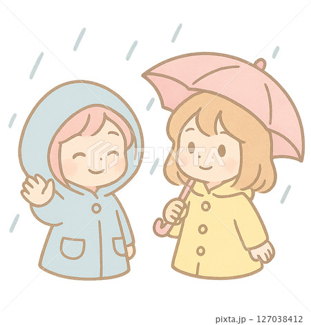 雨・梅雨のイラスト素材 127038412