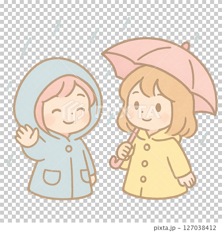 雨・梅雨のイラスト素材 127038412