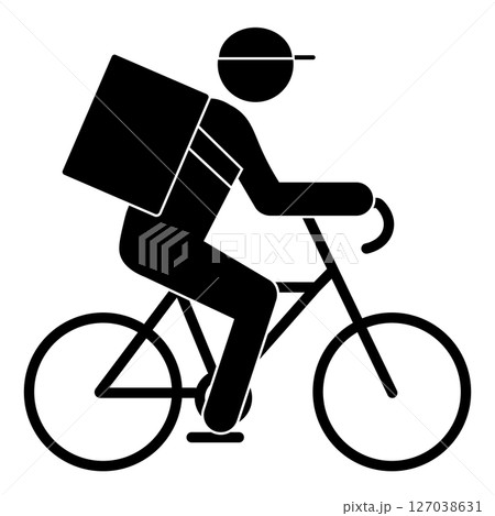自転車で配達する宅配員のピクトグラム 自転車で配達する宅配員のピクトグラム 127038631