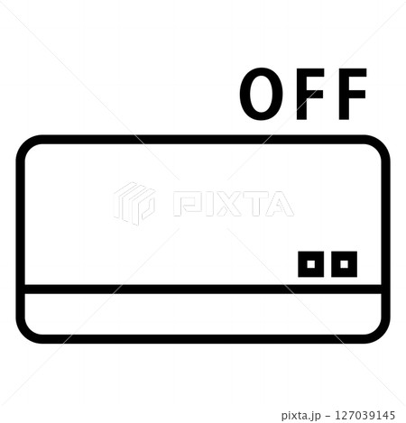 電源OFFの壁掛けエアコン白黒アイコンイラスト 127039145