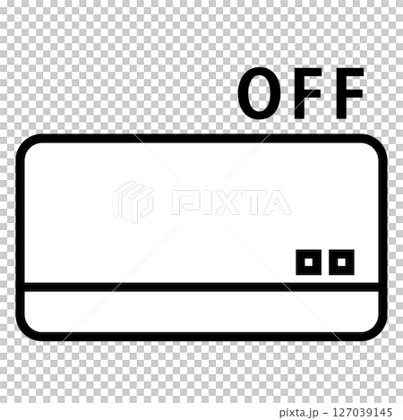 電源OFFの壁掛けエアコン白黒アイコンイラスト 127039145