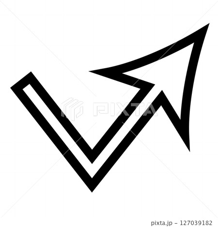 上向き矢印のチェックマークアイコン 127039182