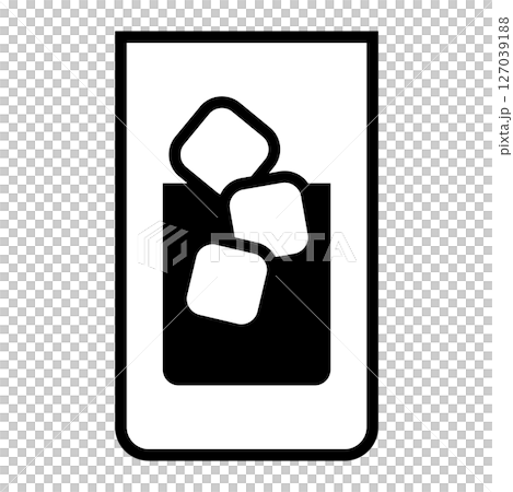 Icon illustration of a glass with ice 127039188