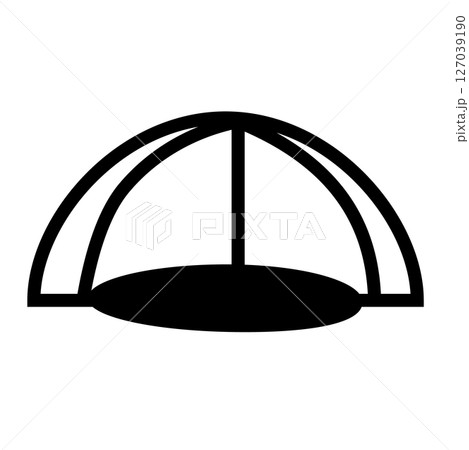 正面向きキャップ帽子のアイコンイラスト 127039190