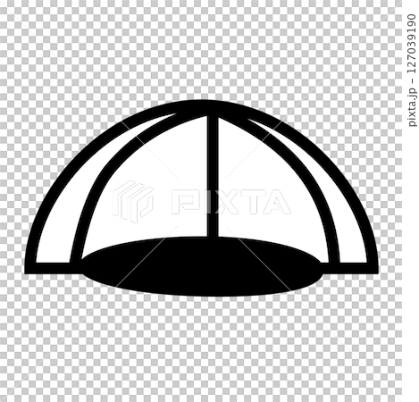 正面向きキャップ帽子のアイコンイラスト 127039190