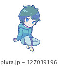 【商用利用可能！】18-くつろぐ日本人男性のSDイラスト1-日常系コンテンツなどにお使いください！ 127039196