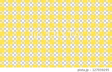 Yellow gingham check with a square pattern 127039295