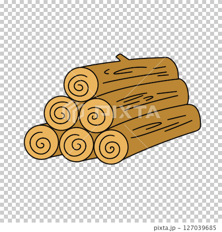 A stack of logs with a spiral pattern A stack of logs with a spiral pattern 127039685