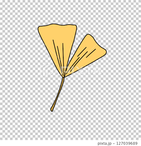 A yellow leaf with a stem 127039689