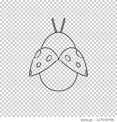 A ladybug with black spots on its back 127039796