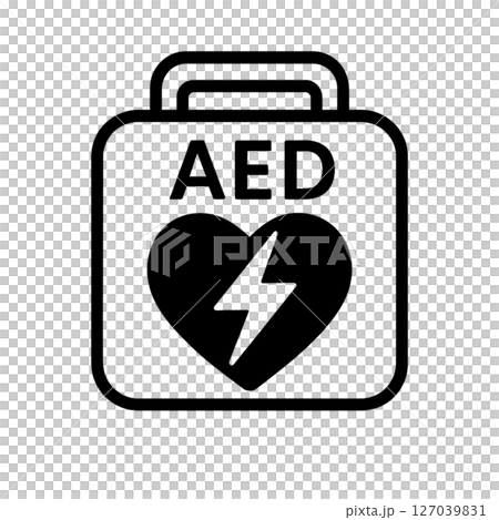 AEDの線画アイコン、心肺蘇生、素材、イラスト、背景なし、資料作り、医療 127039831
