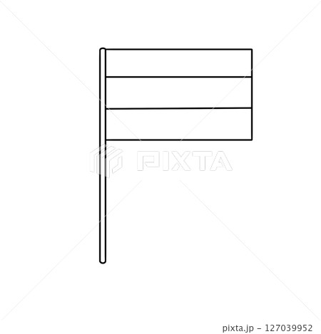 A flag with three stripes is shown in black and white 127039952