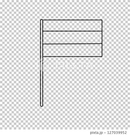 A flag with three stripes is shown in black and white 127039952