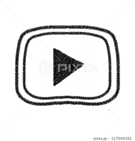 かわいい 動画再生ボタンの手描きイラスト 素材 アイコン YouTube風デザイン 黒 クレヨン風 かわいい 動画再生ボタンの手描きイラスト 素材 アイコン YouTube風デザイン 黒 クレヨン風 127040382