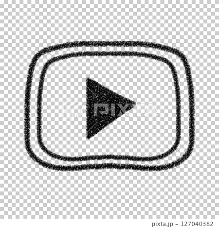 かわいい 動画再生ボタンの手描きイラスト 素材 アイコン YouTube風デザイン 黒 クレヨン風 かわいい 動画再生ボタンの手描きイラスト 素材 アイコン YouTube風デザイン 黒 クレヨン風 127040382