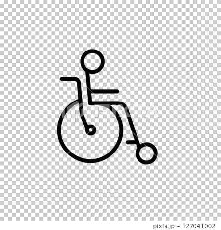 輪椅線圖示、材料、插圖、無背景、文件創建、醫療 127041002
