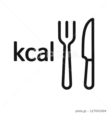 カロリーの線画アイコン、素材、イラスト、背景なし、資料作り、健康 127041004