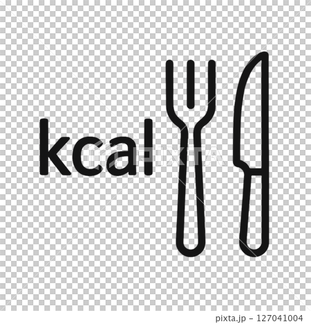 卡路里線圖標、材料、插圖、無背景、文件創建、健康 127041004