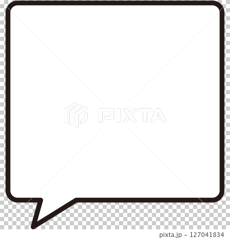 Illustration material: thick frame square speech bubble 127041834