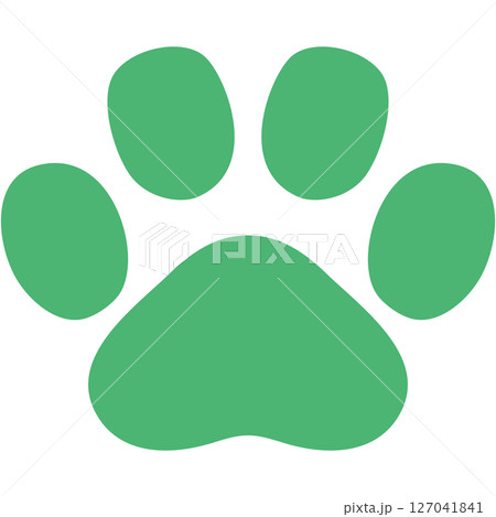 イラスト素材:動物の足跡(グリーン) イラスト素材:動物の足跡(グリーン) 127041841