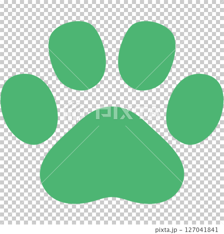 イラスト素材:動物の足跡(グリーン) イラスト素材:動物の足跡(グリーン) 127041841