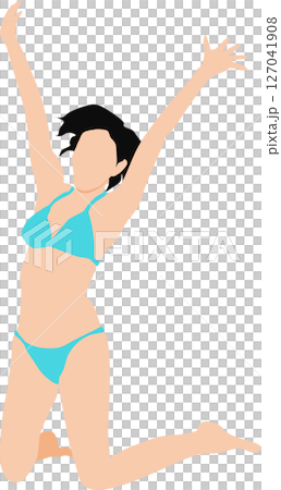 Illustration of a woman in a swimsuit posing Illustration of a woman in a swimsuit posing 127041908