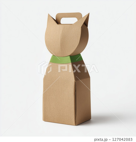 Creative cat-shaped paper packaging design for unique gifts and treats 127042083