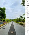 雨上がりの真っすぐな道 127042124